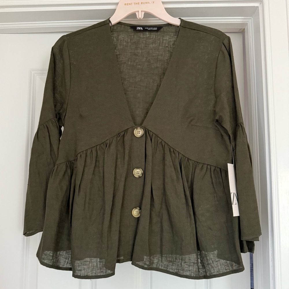 Zara Linen Button Down Shirt